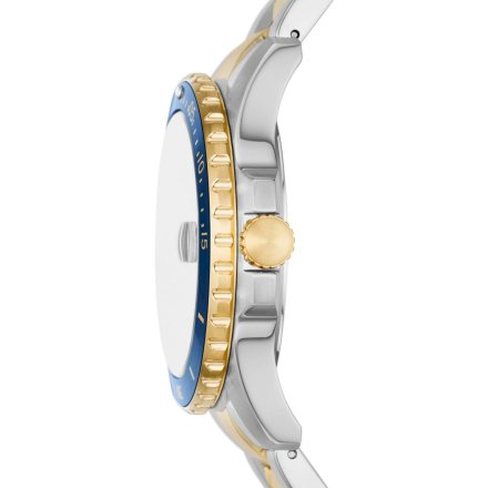 Fossil BLUE DIVE Zegarek Męski na srebrno-złotej bransolecie FS6034