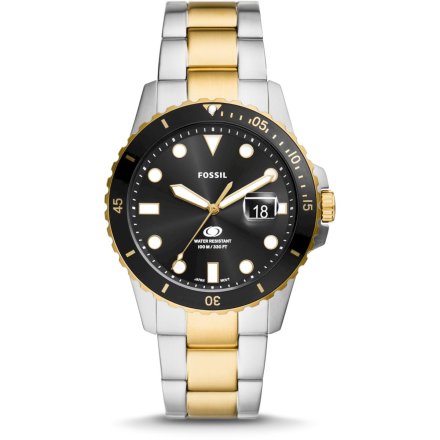 Fossil BLUE DIVE Zegarek Męski na srebrno-złotej bransolecie FS6031