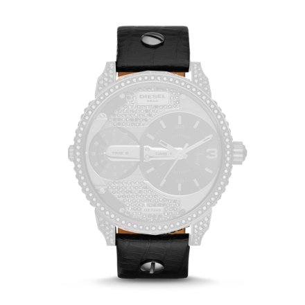 Czarny pasek skórzany Diesel 22 mm Mini Daddy Pasek DZ7328