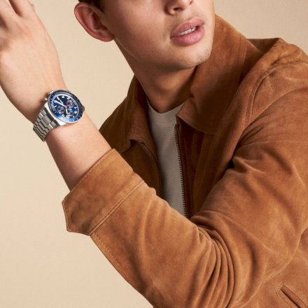 Fossil Sport Tourer Zegarek Męski na srebrnej bransolecie FS6047