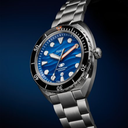 Fossil Breaker Zegarek Męski na srebrnej bransolecie FS6064