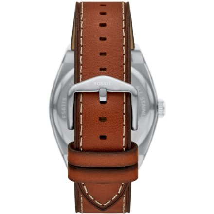 Fossil Everett Zegarek Męski Srebrny na brązowym pasku FS6115