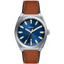 Fossil Everett Zegarek Męski Srebrny na brązowym pasku FS6115