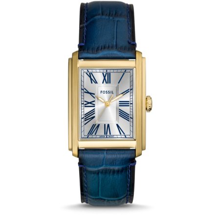 Fossil Carraway Zegarek Męski Złoty na niebieskim pasku FS6076