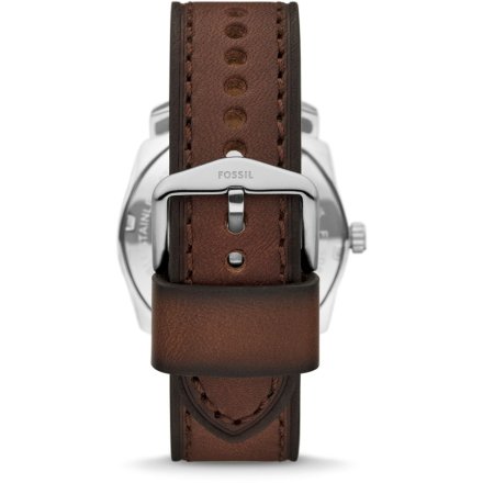 Fossil Machine Zegarek Męski Srebrny na brązowym pasku FS6085