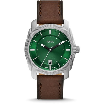 Fossil Machine Zegarek Męski Srebrny na brązowym pasku FS6085
