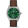 Fossil Machine Zegarek Męski Srebrny na brązowym pasku FS6085