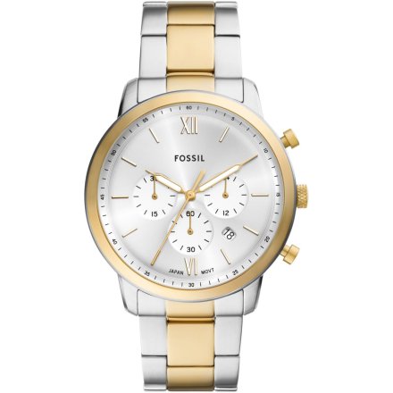 Fossil Neutra Chronograph Zegarek Męski srebrno-Złoty na bransolecie FS6112