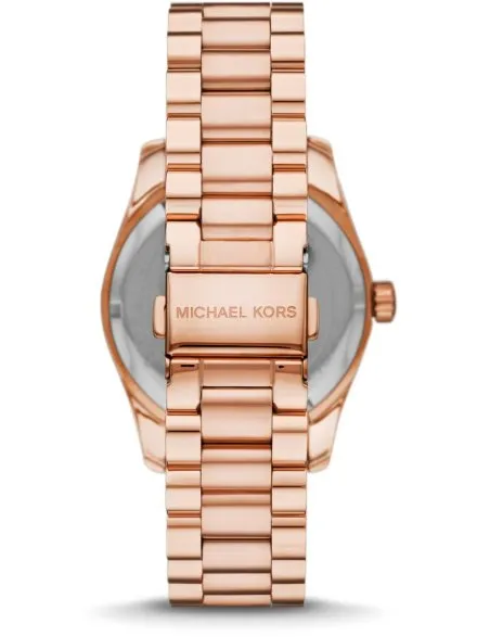 Michael Kors Lexington MK1088SET różowozłoty zegarek damski z bransoletką i kolczykami w zestawie