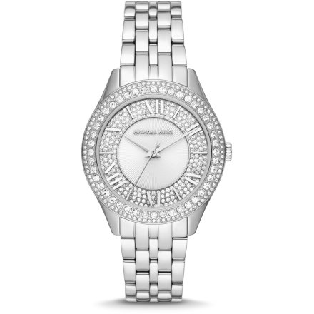 Michael Kors Harlowe MK4708 srebrny zegarek damski z kryształkami na bransolecie