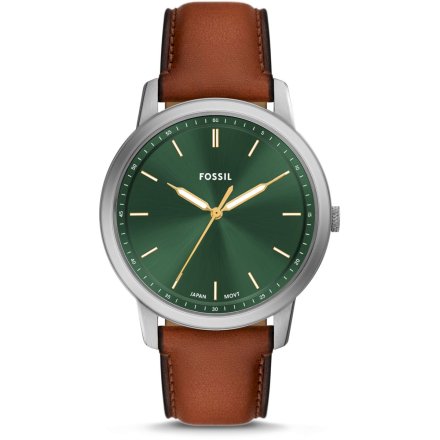 Fossil Minimalist Zegarek Męski Srebrny na brązowym pasku FS6094