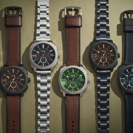 Fossil Machine Chronograph Zegarek Męski na brązowym pasku FS6100