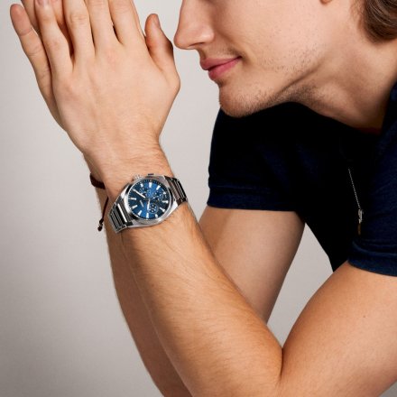 Fossil Everett Chronograph Zegarek Męski Srebrny na bransolecie FS6104