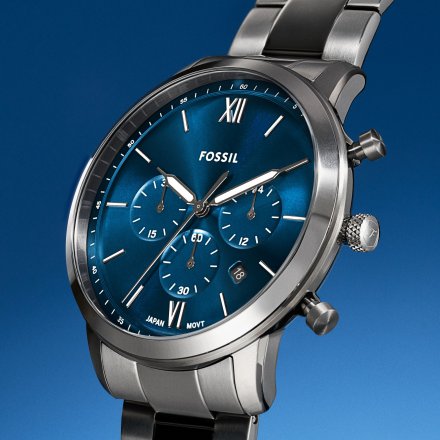 Fossil Neutra Chronograph Zegarek Męski Grafitowy na bransolecie FS6111