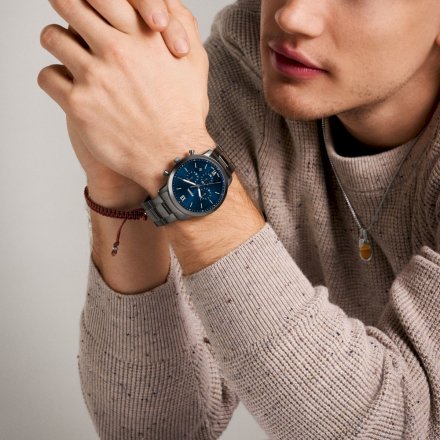 Fossil Neutra Chronograph Zegarek Męski Grafitowy na bransolecie FS6111