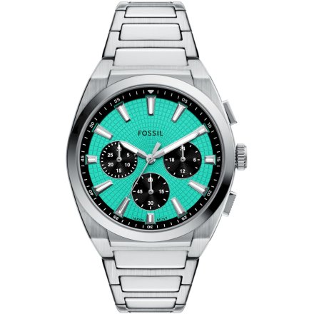 Fossil Everett Chronograph Zegarek Męski Srebrny na bransolecie FS6117