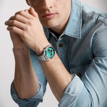 Fossil Everett Chronograph Zegarek Męski Srebrny na bransolecie FS6117