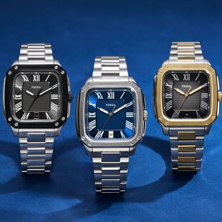 Fossil Crosby Zegarek Męski Srebrno-Złoty na bransolecie FS6123