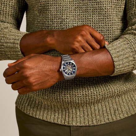 Fossil Everett Automatic Zegarek Męski Srebrny na bransolecie ME3220