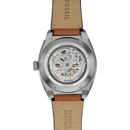 Fossil Everett Automatic Zegarek Męski Srebrny na brązowym pasku ME3261