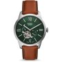 Fossil Townsman Automatic Zegarek Męski Srebrny na brązowym pasku ME3265