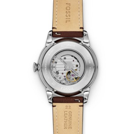 Fossil Townsman Automatic Zegarek Męski Srebrny na brązowym pasku ME3266