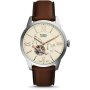 Fossil Townsman Automatic Zegarek Męski Srebrny na brązowym pasku ME3266