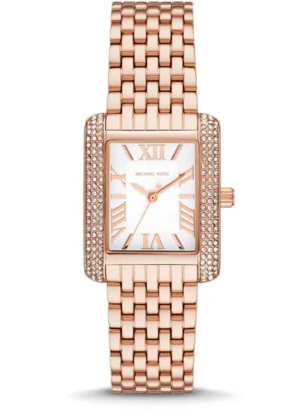 Michael Kors Emery MK4743 różowozłoty zegarek damski prostokąt