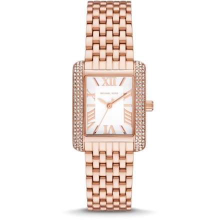 Michael Kors Emery MK4743 różowozłoty zegarek damski prostokąt