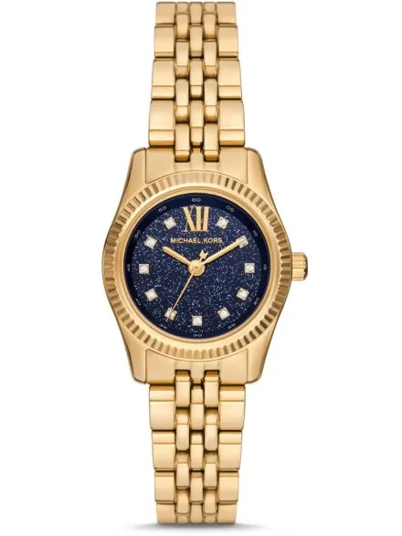 Michael Kors Lexington MK4802 złoty zegarek damski na bransolecie z granatową tarczą