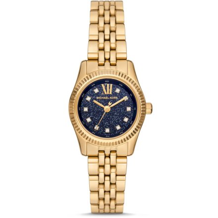 Michael Kors Lexington MK4802 złoty zegarek damski na bransolecie z granatową tarczą