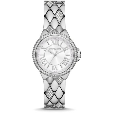 Michael Kors Camille MK4804 srebrny zegarek damski na bransolecie z kryształkami