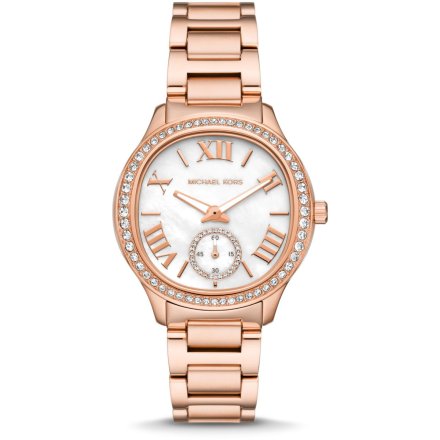 Michael Kors Sage MK4806 różowozłoty zegarek damski z masą perłową na tarczy