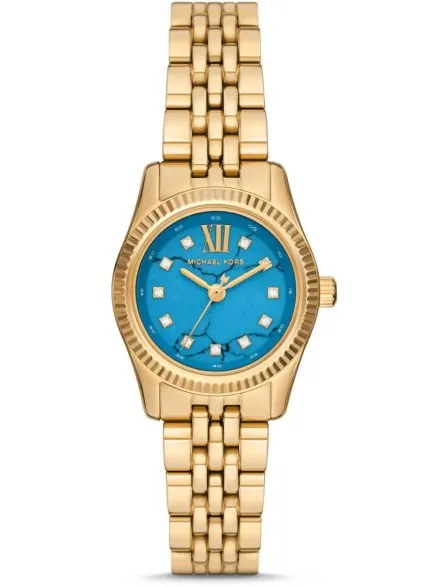 Michael Kors Lexington MK4813 złoty zegarek damski błękitna tarcza