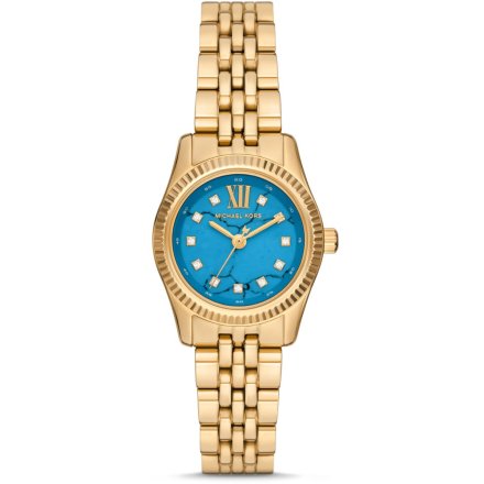 Michael Kors Lexington MK4813 złoty zegarek damski błękitna tarcza
