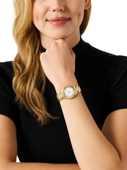Michael Kors Sage MK4822 złoty zegarek damski z masą perłową na tarczy
