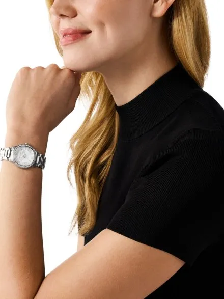 Michael Kors Sage MK4824 srebrny zegarek damski z masą perłową na tarczy