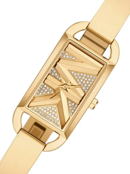 Michael Kors Empire MK4840 złoty zegarek damski o prostokątnej kopercie z błyszczącą tarczą