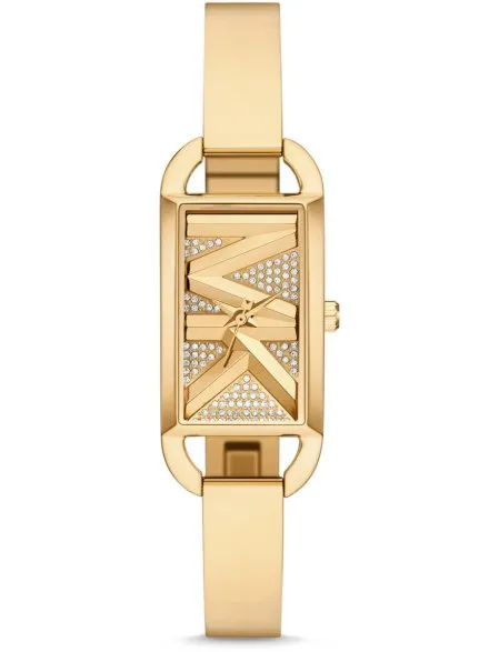 Michael Kors Empire MK4840 złoty zegarek damski o prostokątnej kopercie z błyszczącą tarczą