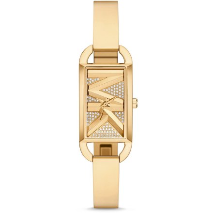 Michael Kors Empire MK4840 złoty zegarek damski o prostokątnej kopercie z błyszczącą tarczą