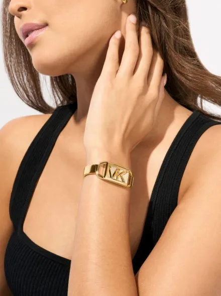 Michael Kors Empire MK4840 złoty zegarek damski o prostokątnej kopercie z błyszczącą tarczą