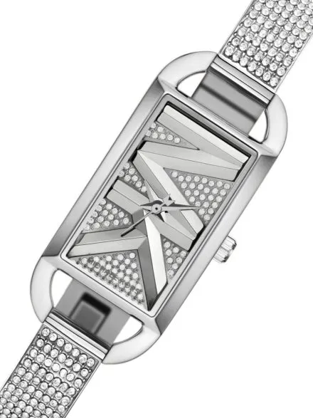 Michael Kors Empire MK4841 srebrny zegarek damski o prostokątnej kopercie z błyszczącą tarczą