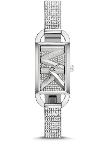 Michael Kors Empire MK4841 srebrny zegarek damski o prostokątnej kopercie z błyszczącą tarczą