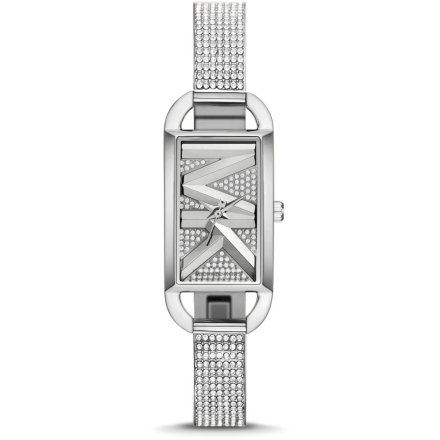 Michael Kors Empire MK4841 srebrny zegarek damski o prostokątnej kopercie z błyszczącą tarczą