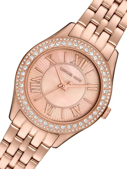 Michael Kors Harlowe MK4845 różowozłoty zegarek damski z masą perłową