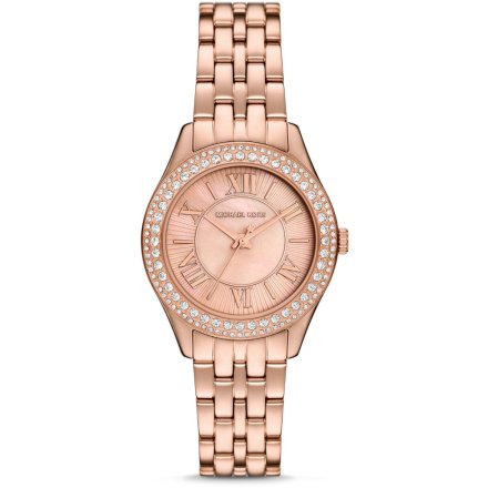 Michael Kors Harlowe MK4845 różowozłoty zegarek damski z masą perłową