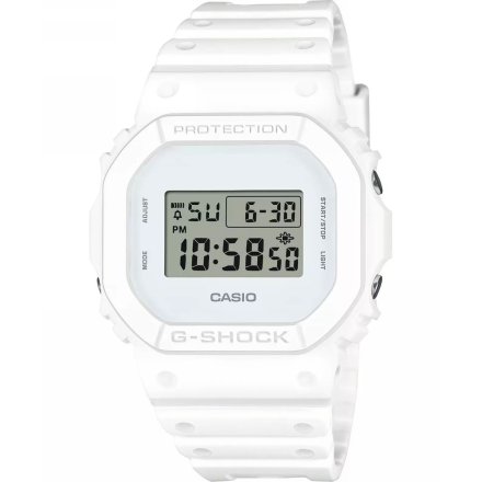 Zegarek Casio G-Shock biały z białym wyświetlaczem DW-5600WW-7ER