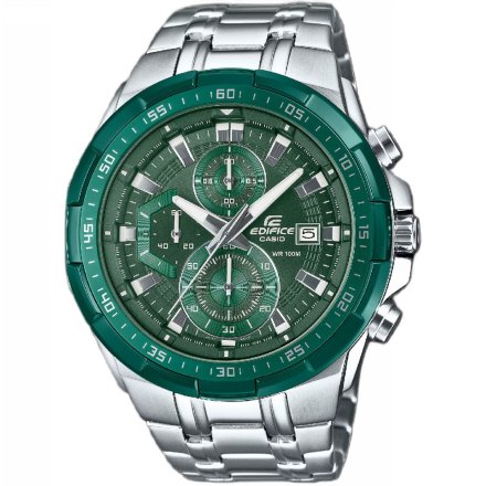 Zegarek Casio Męski Edifice z bransoletą i zieloną tarczą EFR-539DE-3AVUEF