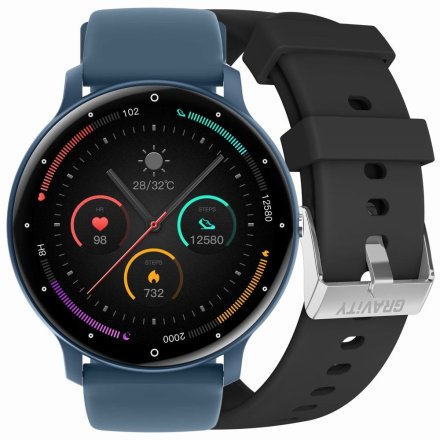GRAVITY GT1-9 PRO granatowo-czarny smartwatch z pomiarem ciśnienia