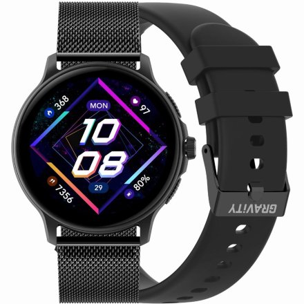 GRAVITY GT12-1 czarny smartwatch z pomiarem ciśnienia